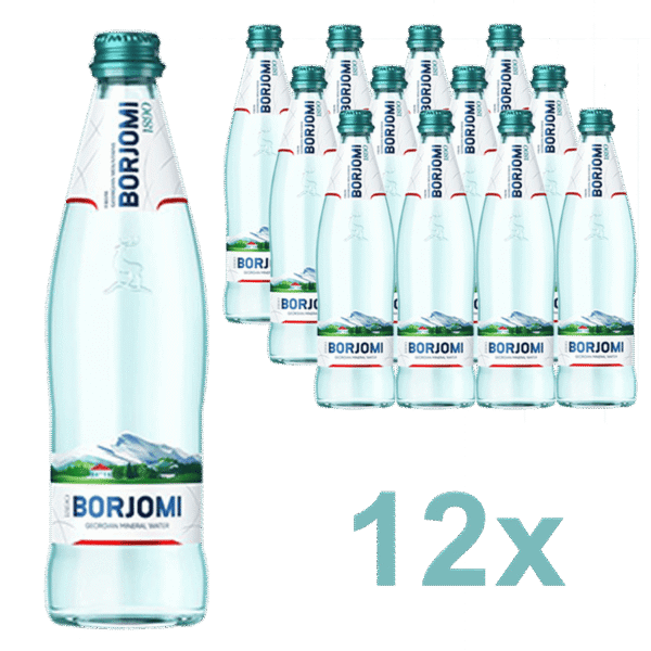Gruzínská minerální voda Borjomi Sklo celé balení