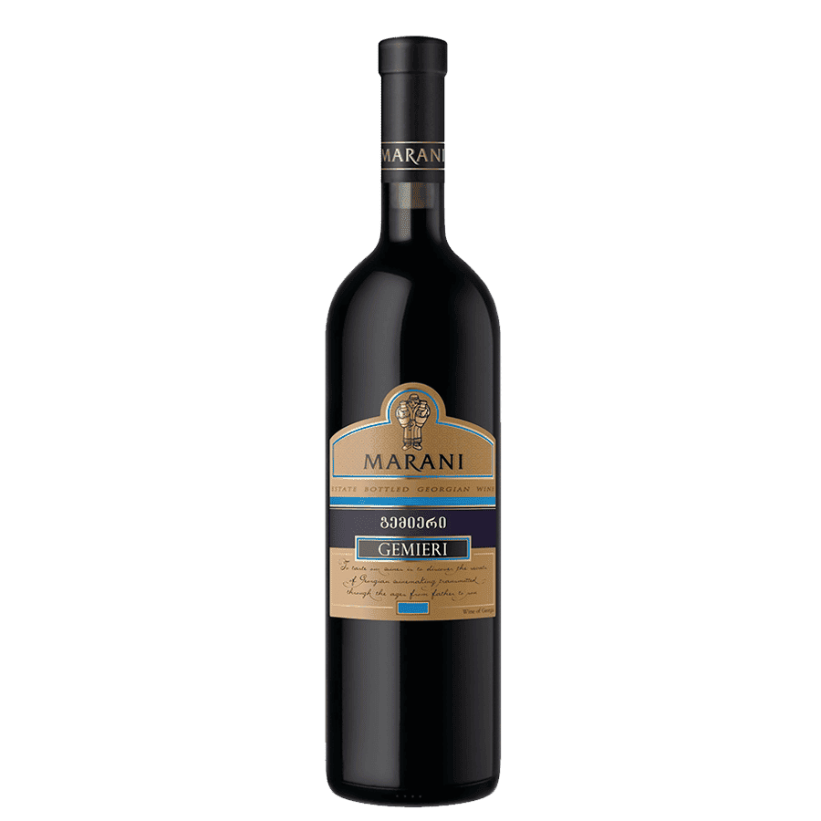 Marani GEMIERI MINI červené polosuché víno - 2023 - 0,187 l Marani Gemieri Mini (0,187 l) je polosuché červené víno: Saperavi 60%, Alexandrouli 20%, Malbec 20% Gemieri polosuché mini víno