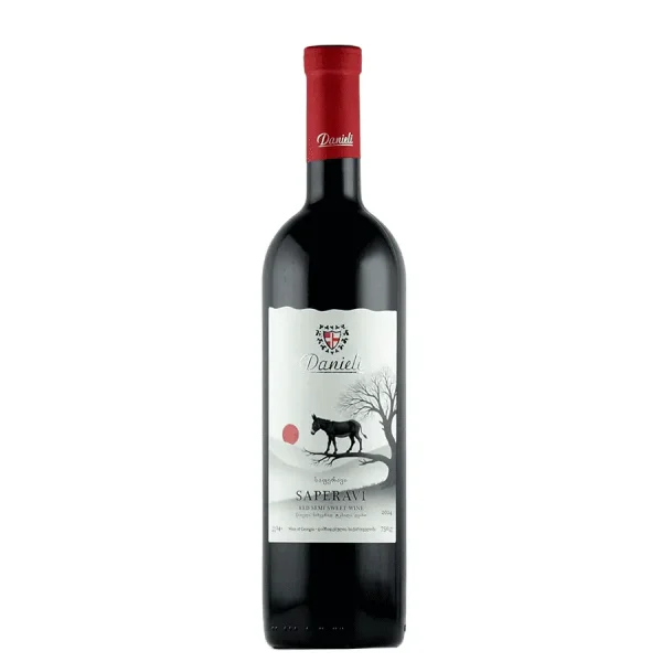 Gruzínské vínařství Danieli WInery - červené víno Saperavi polosladké - logo osel