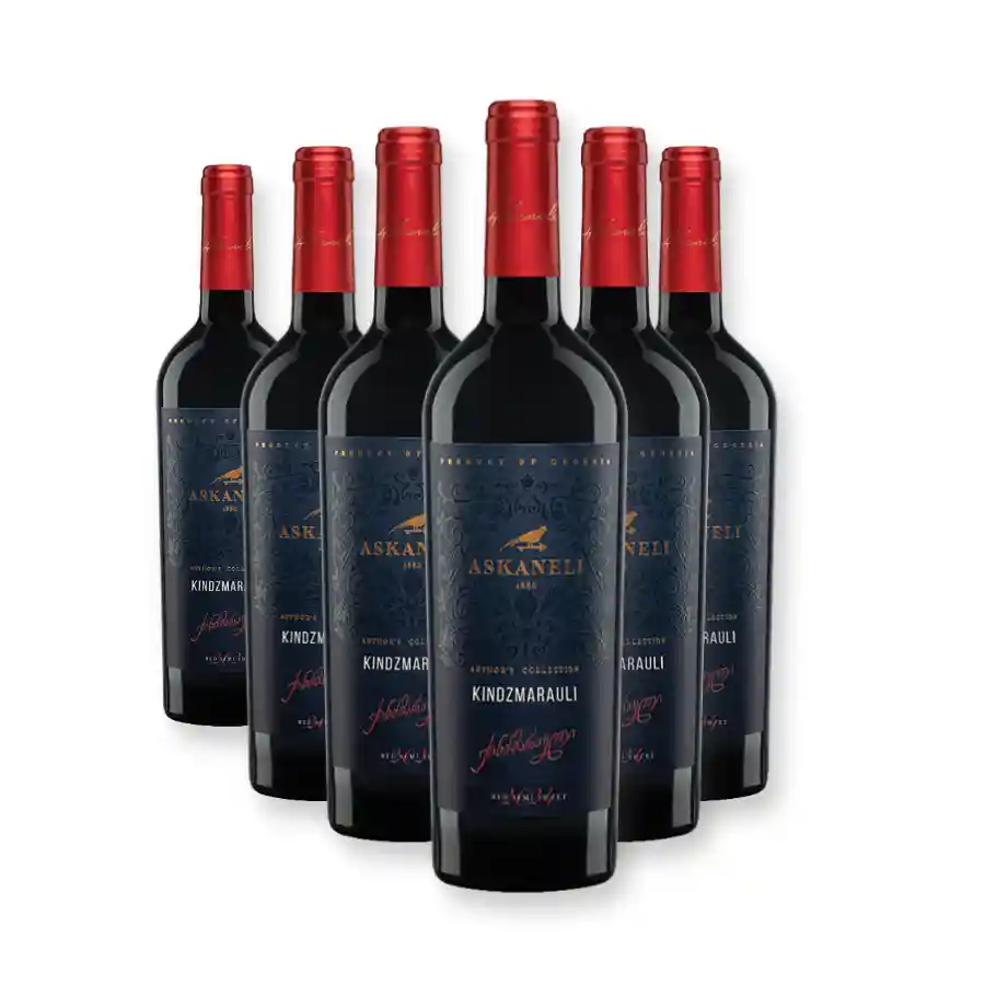 6x Askaneli KINDZMARAULI red semisweet wine Six bottles of Kindzmarauli by Askaneli — Georgia's most famous naturally semi-sweet wine, made from 100% Saperavi in the protected Kakhetian appellation. Rich, velvety flavour with notes of ripe cherry and blackberry, loved worldwide. An ideal stock for lovers of luscious reds. 6x Askaneli KINDZMARAULI red semisweet wine