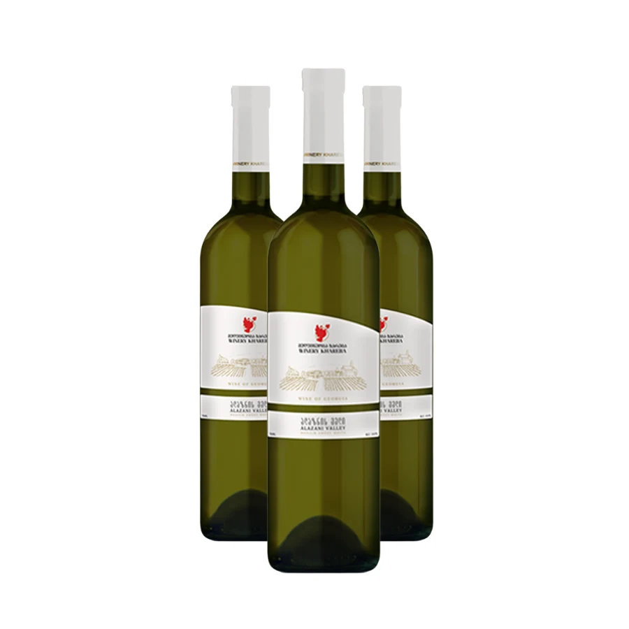 3x Khareba Alazani Valley white semi-sweet wine Three bottles of Alazani Valley white — the ideal format for a first introduction to the harmonious semi-sweet style from this famous region. A fresh fruity flavour with balanced sweetness. 3x Khareba Alazani Valley white semi-sweet wine