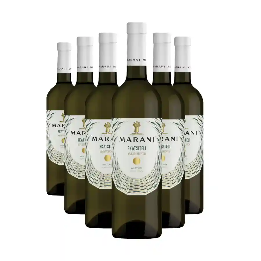 6x Marani RKATSITELI white dry wine Six bottles of dry white wine made from 100% Rkatsiteli grapes, produced using European technology with a light, juicy taste that fulfils the expectations of yellow fruit aromas. Lively acidity and a fresh finish. 6x Marani RKATSITELI white dry wine