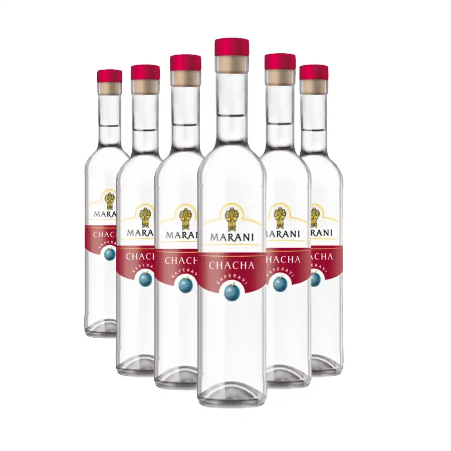 6x Georgian CHACHA Saperavi - 40% Six bottles of Georgian CHACHA Saperavi 40%, 0.5 l. 6x Georgian CHACHA Saperavi - 40%