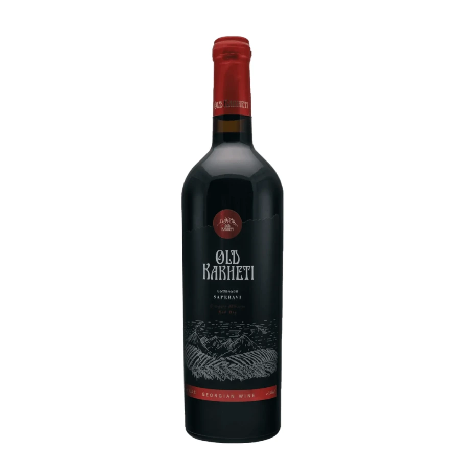 Old Kakheti Saperavi červené suché víno - 0,75 l Old Kakheti Saperavi je suché červené gruzínské víno z odrůdy Saperavi, která roste na vinicích Kachetie. Má sytě karmínovou barvu, vůni zralého černého ovoce a sladkého koření a harmonickou chuť s jemnou tříslovinou. Skvěle se hodí ke grilovanému masu i k večeři s přáteli. Old Kakheti Saperavi červené suché víno - 0,75 l